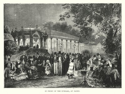 Vor dem Kursaal, in Baden (Gravur) von English School