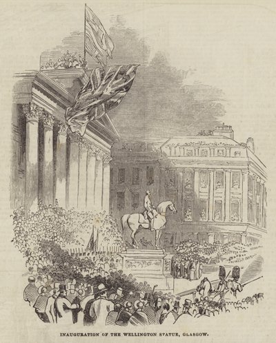 Einweihung der Wellington-Statue, Glasgow (Gravur) von English School