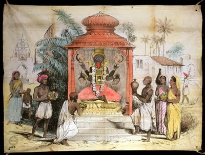 Indien, Figur und Verehrung von Kali, ca. 1850 von English School