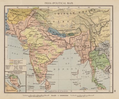 Indien, Politische Karte von English School