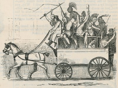 Indianer vom Ojibbeway-Stamm in einem Londoner Bus von English School