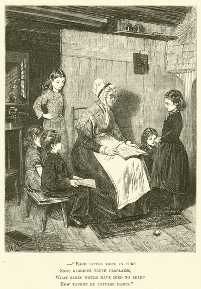 Kleinkind-Lernende (Gravur) von English School