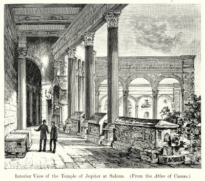 Innenansicht des Tempels des Jupiter in Saloma von English School
