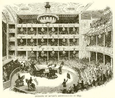 Innenraum des Astleys Amphitheaters, 1843 von English School