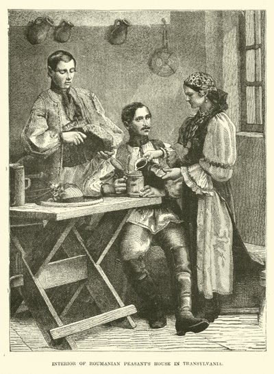 Innenraum eines rumänischen Bauernhauses in Transsilvanien von English School