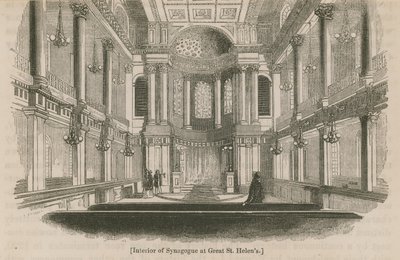Innenraum der Synagoge in Great St Helens, London von English School