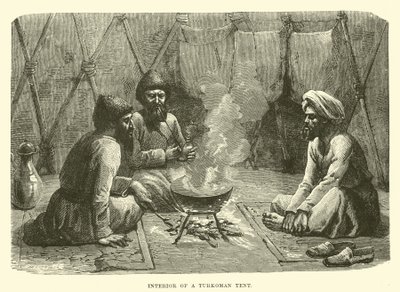 Inneres eines turkmenischen Zeltes von English School