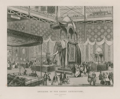 Innenansicht der Großen Ausstellung, 1851, Indische Abteilung von English School