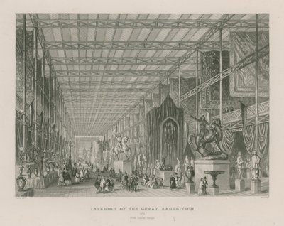Innenansicht der Großen Ausstellung, 1851, vom Dantes Tempel von English School