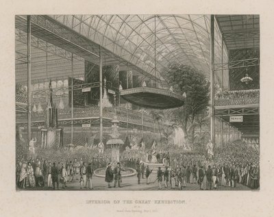 Innenansicht der Großen Ausstellung, feierliche Eröffnung, 1. Mai 1851 von English School