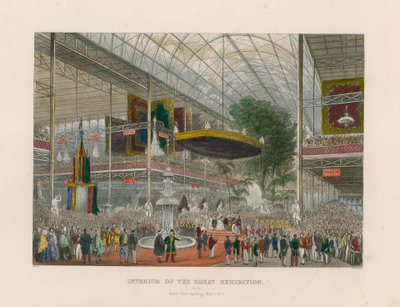 Innenansicht der Großen Ausstellung, Große Staatseröffnung, 1. Mai 1851 von English School