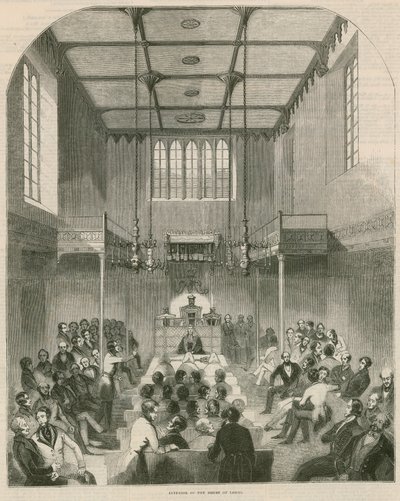 Innenansicht des House of Lords, Westminster, London von English School
