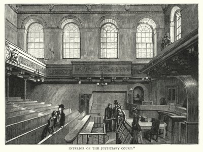 Innenraum des Justizgerichts (Stich) von English School