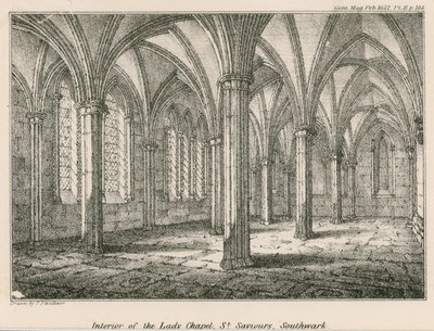 Innenansicht der Lady Chapel, St. Saviours, Southwark von English School
