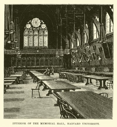 Innenansicht der Memorial Hall, Harvard University von English School