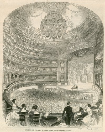 Innenansicht des neuen Italienischen Opernhauses, Covent Garden, London von English School