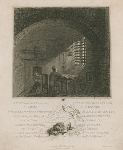 Innenansicht des Coldbath Fields Gefängnisses von English School