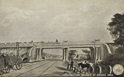 Kreuzungsbrücken, St Helens, 1832 von English School