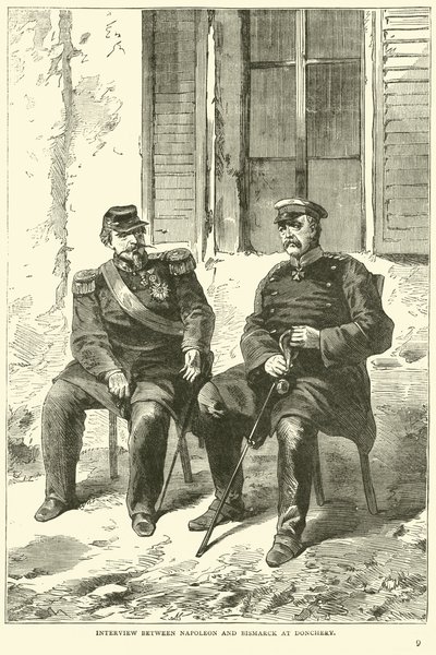 Interview zwischen Napoleon und Bismarck in Donchery, September 1870 von English School