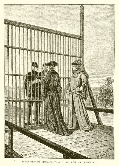 Treffen von Eduard IV. und Ludwig XI. in Picquigny von English School