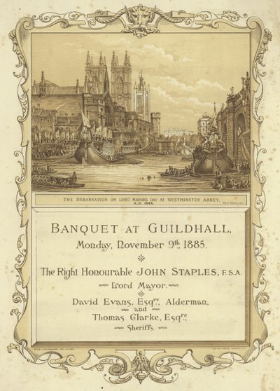 Einladung zu einem Bankett in der Guildhall von English School