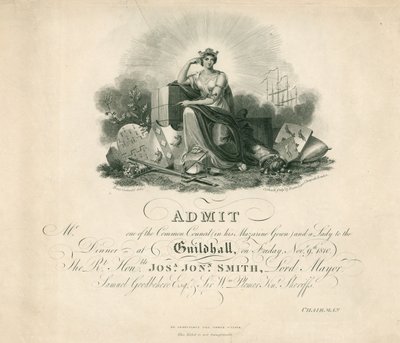 Einladung zu einem Bankett in der Guildhall, London, am 9. November 1810 von English School