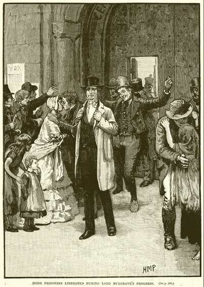 Irische Gefangene während des Fortschritts von Lord Mulgrave befreit von English School