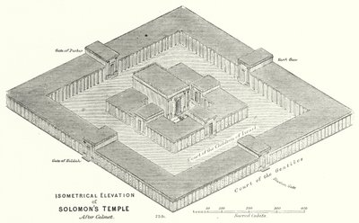 Isometrische Erhebung des Tempels Salomos, nach Calmet (Gravur) von English School