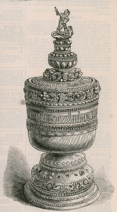 Elfenbein-Gnadenbecher von Thomas aBecket, in Gold gefasst von English School