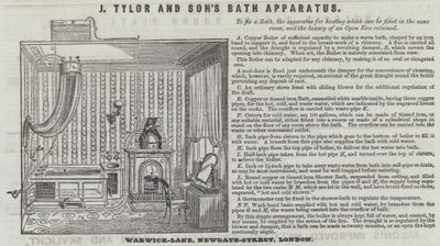 J. Tylor und Sohns Badeapparat (Gravur) von English School
