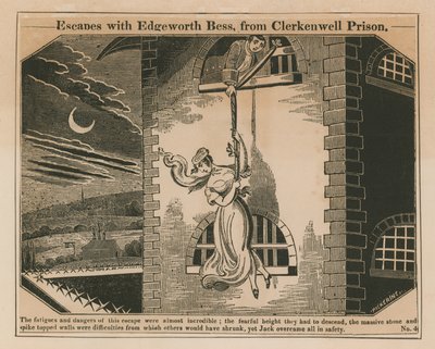 Jack Sheppard entkommt mit Edgeworth Bess aus dem Gefängnis von Clerkenwell von English School