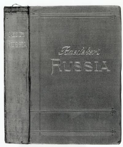 Buchumschlag eines Baedeker-Reiseführers nach Russland, veröffentlicht 1914 von English School