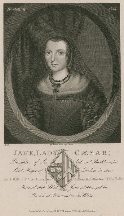 Jane, Lady Caesar, Tochter von Sir Edward Barkham von English School
