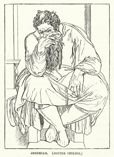 Jeremia, Sixtinische Decke (Gravur) von English School