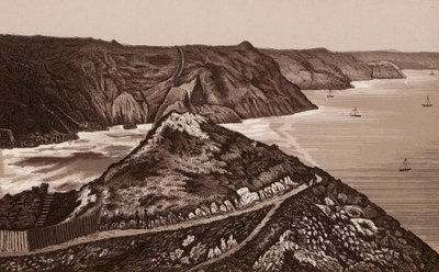Jersey, Kanalinseln: Der Weg hinunter zum Devils Hole von English School