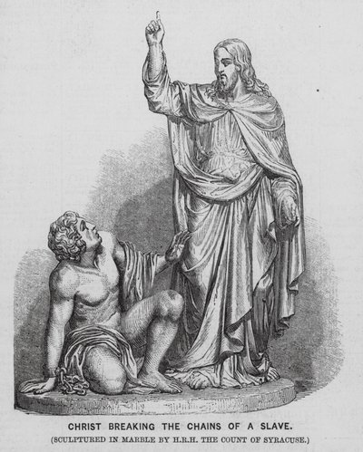 Jesus Christus zerbricht die Ketten eines Sklaven von English School