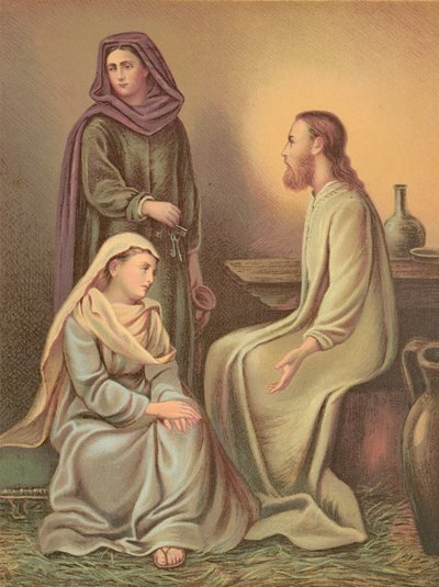 Jesus Christus im Haus von Martha und Maria von English School