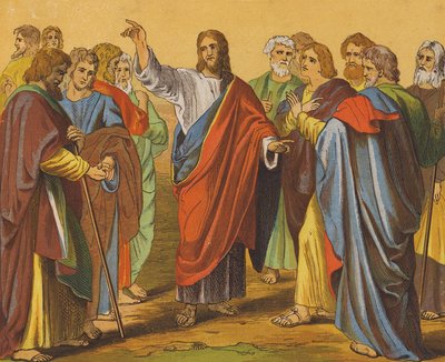 Jesus Christus sendet die zwölf Apostel aus von English School