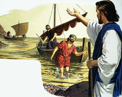 Jesus Christus mit Fischern von English School