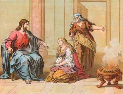Jesus im Haus von Martha und Maria von English School