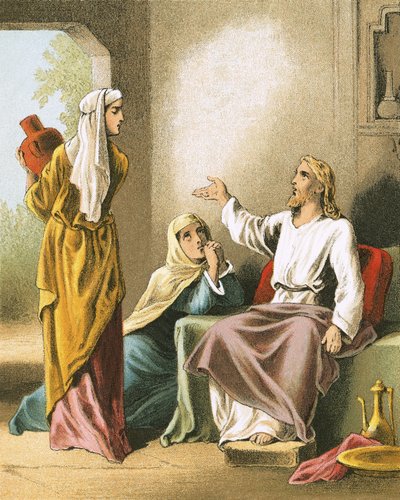 Jesus im Haus von Martha und Maria von English School