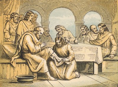 Jesus wäscht die Füße seiner Jünger von English School