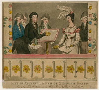Joey von Vauxhall und Nan von Turnham Green, gesungen von Mr. Mattiason und Miss Turnstall in den Vauxhall-Gärten von English School