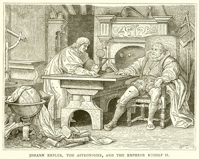 Johannes Kepler, der Astronom, und Kaiser Rudolf II. von English School