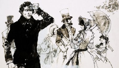 Johann Strauss Vater in seinem zugeknöpften Mantel von English School