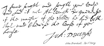 John Bramhall, Bischof von Derry von English School
