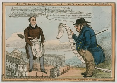 John Bull und der Architekt, der die Bögen baut von English School
