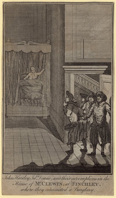 John Hartley, James Deane und ihre Komplizen im Haus von Mr. Clewin von English School