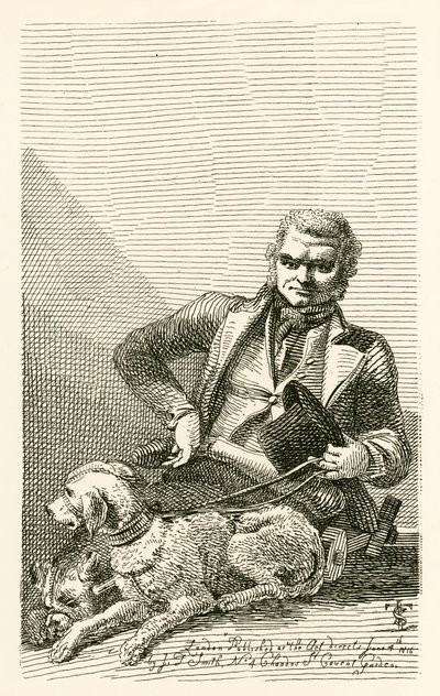 John MacNally, aus dem County Tyrone, mit seinen zwei Hunden Boxer und Rover von English School