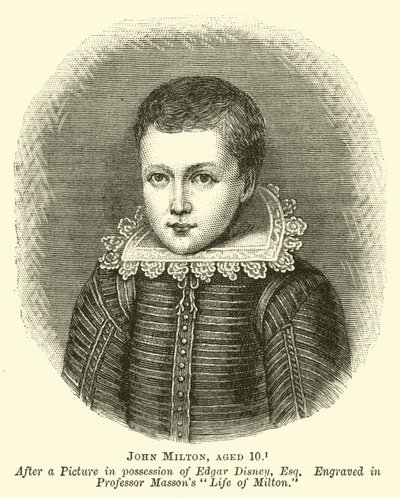 John Milton, 10 Jahre alt von English School